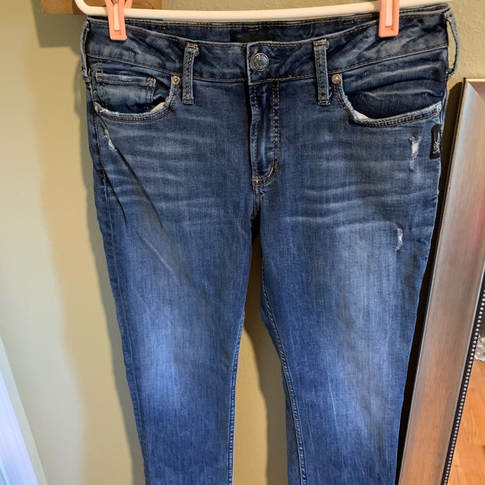 Womens cropped jeans Silver